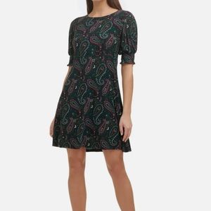 Tommy Hilfiger paisley stretch a line dress short sleeve 4